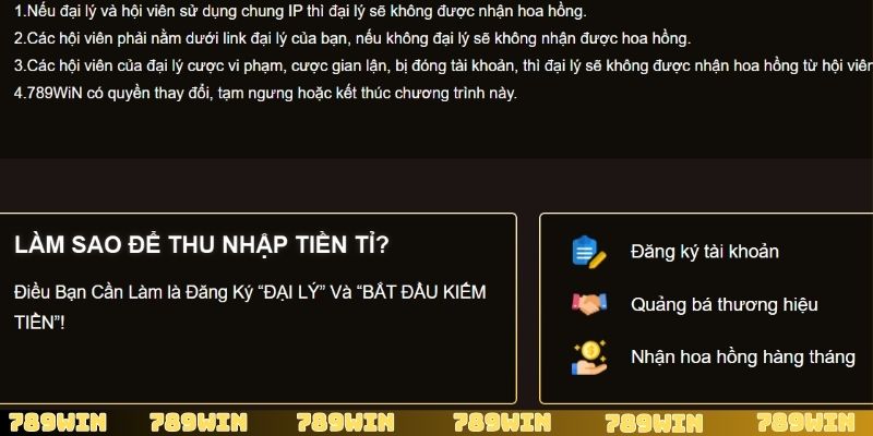 Điều kiện để trở thành đại lý 789Win